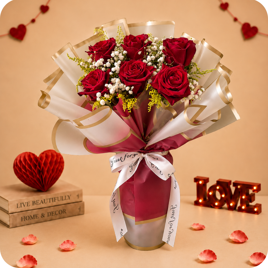 Buqu� de 6 Rosas Vermelhas