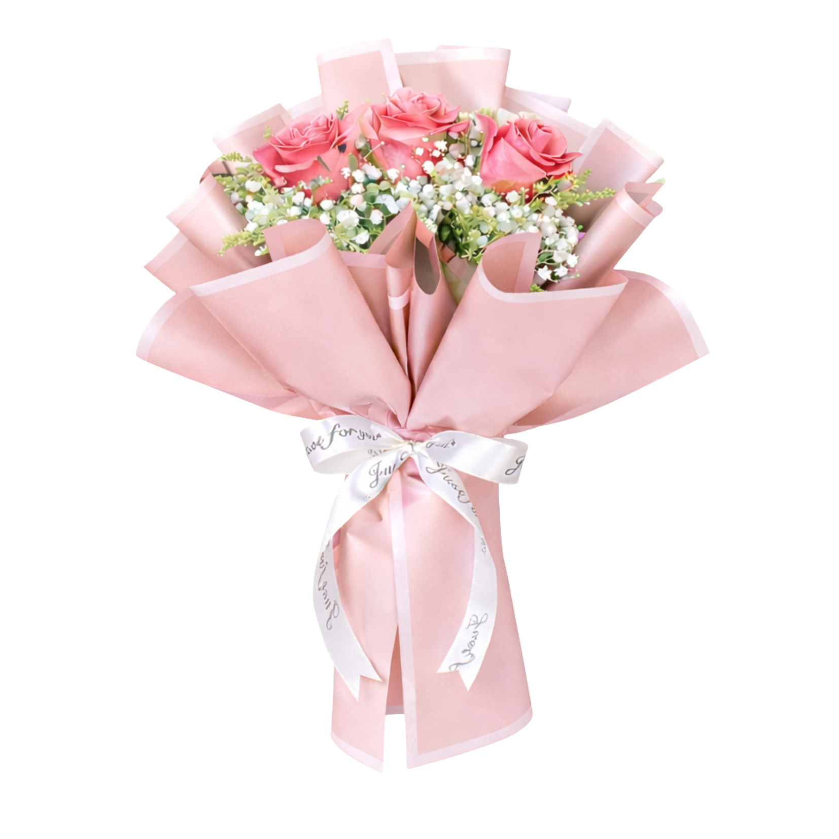 Buqu� com 3 rosas claras