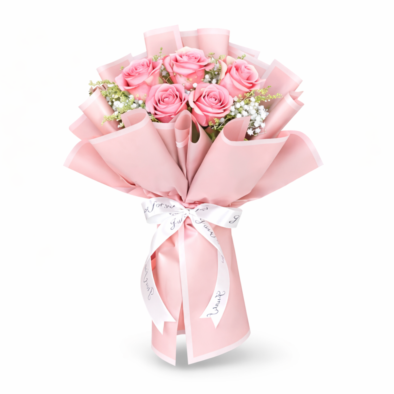 Buqu� com 5 rosas claras