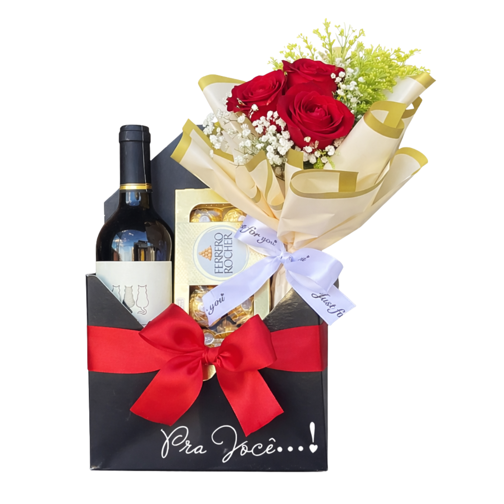 Envelope Brinde ao Amor com Flores e Vinho