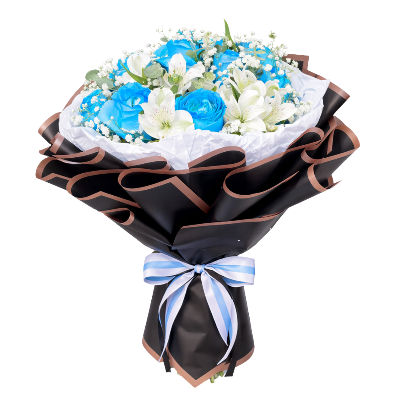 Buqu� Encanto Azul com 12 Rosas