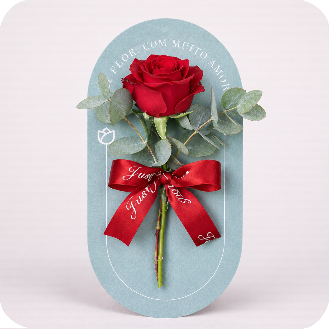 Cart�o Flor com Rosa