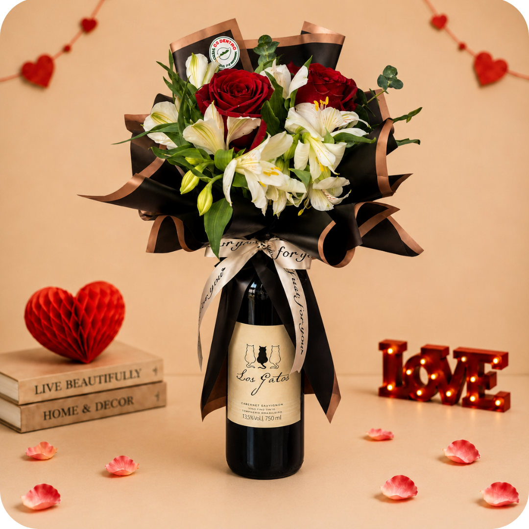 Buqu� Brinde Especial com Vinho