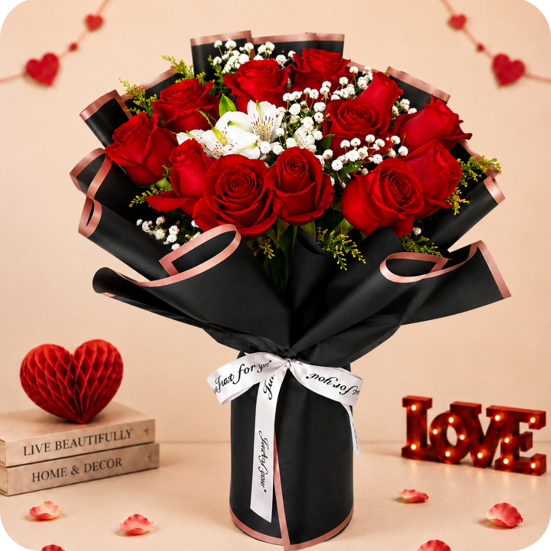 Buqu� de 12 Rosas Vermelhas