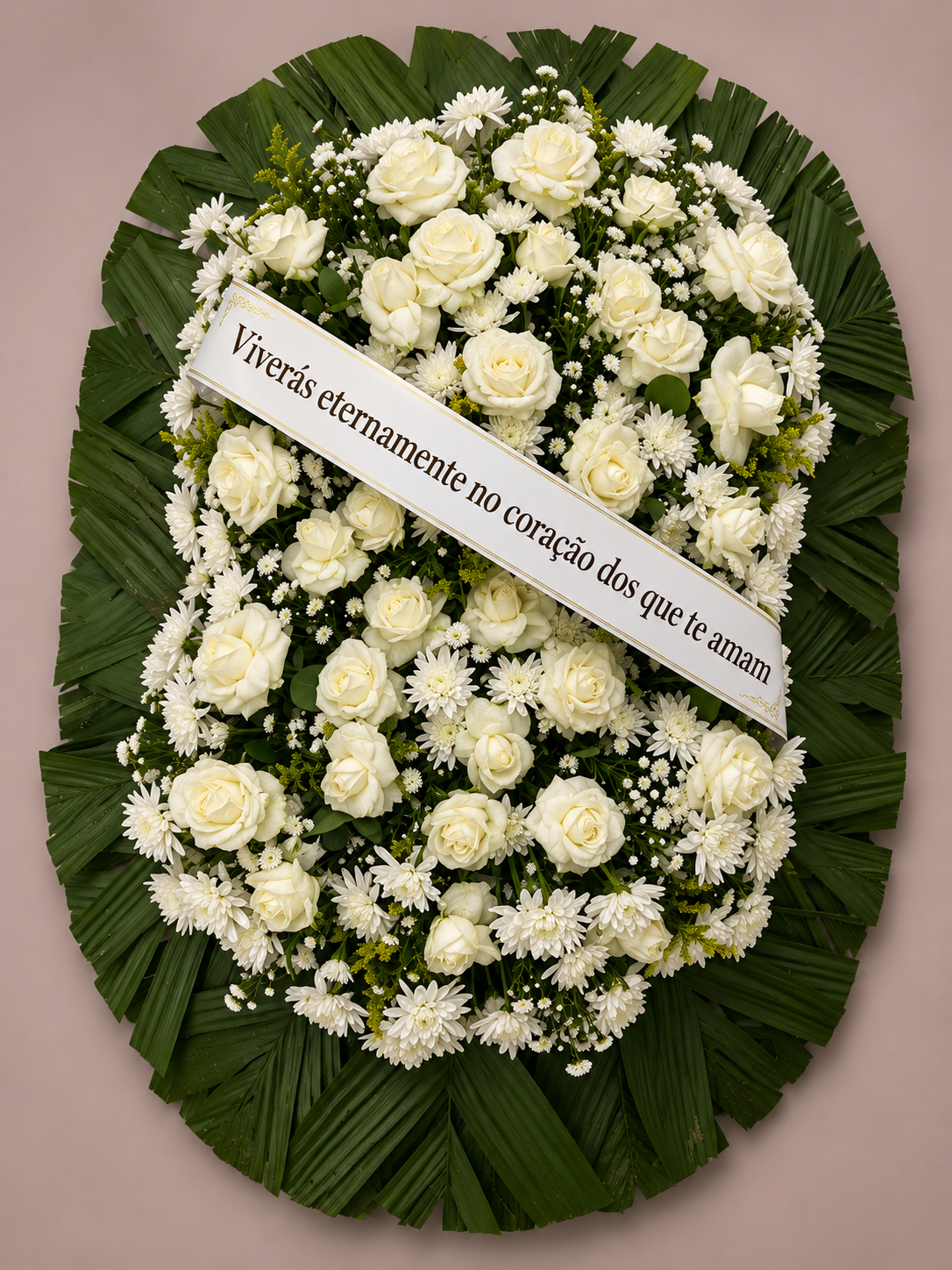Coroa de Flores Grande Branca